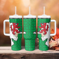Montgomeryshire Wales Tumbler With Handle Map and Emblem Celtic Style - Wonder Print Shop