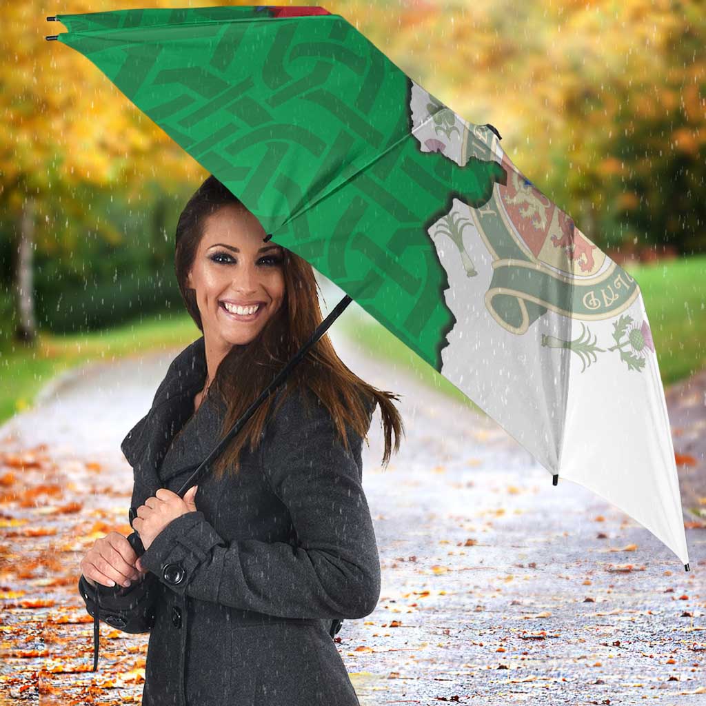 Montgomeryshire Wales Umbrella Map and Emblem Celtic Style - Wonder Print Shop