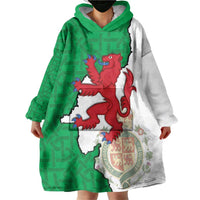 Montgomeryshire Wales Wearable Blanket Hoodie Map and Emblem Celtic Style - Wonder Print Shop