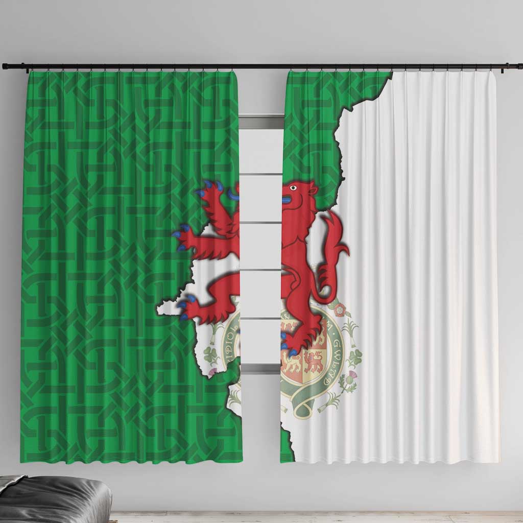 Montgomeryshire Wales Window Curtain Map and Emblem Celtic Style - Wonder Print Shop