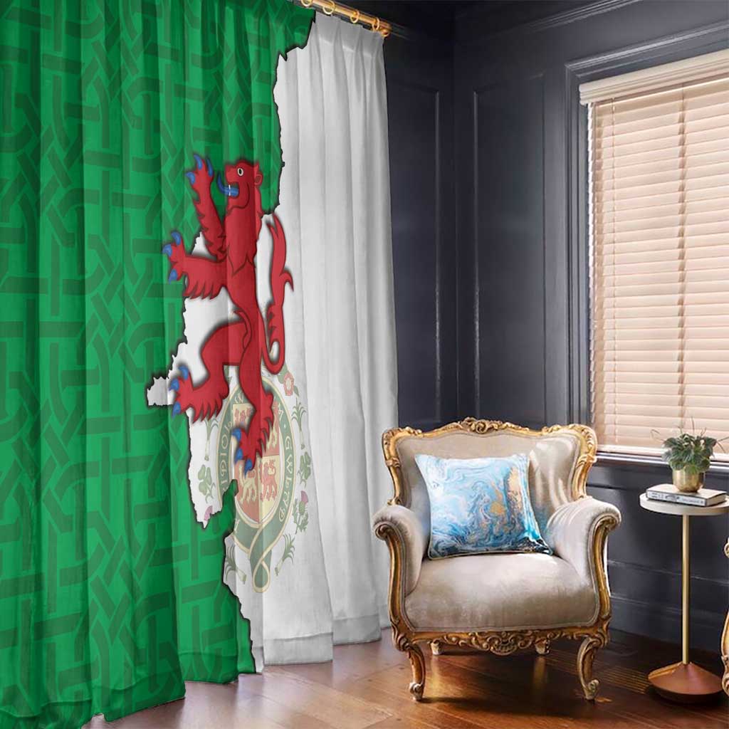 Montgomeryshire Wales Window Curtain Map and Emblem Celtic Style - Wonder Print Shop