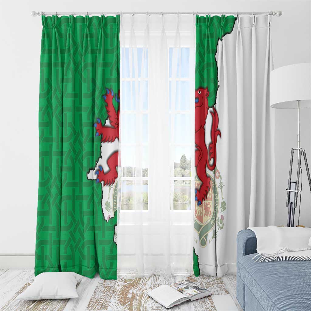 Montgomeryshire Wales Window Curtain Map and Emblem Celtic Style - Wonder Print Shop