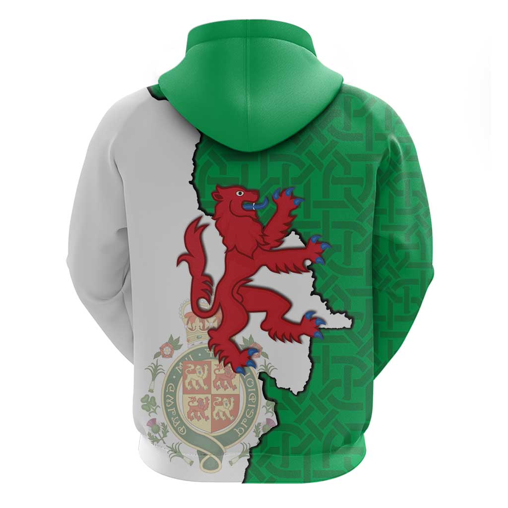 Montgomeryshire Wales Zip Hoodie Map and Emblem Celtic Style - Wonder Print Shop