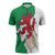 Montgomeryshire Wales Zipper Polo Shirt Map and Emblem Celtic Style - Wonder Print Shop