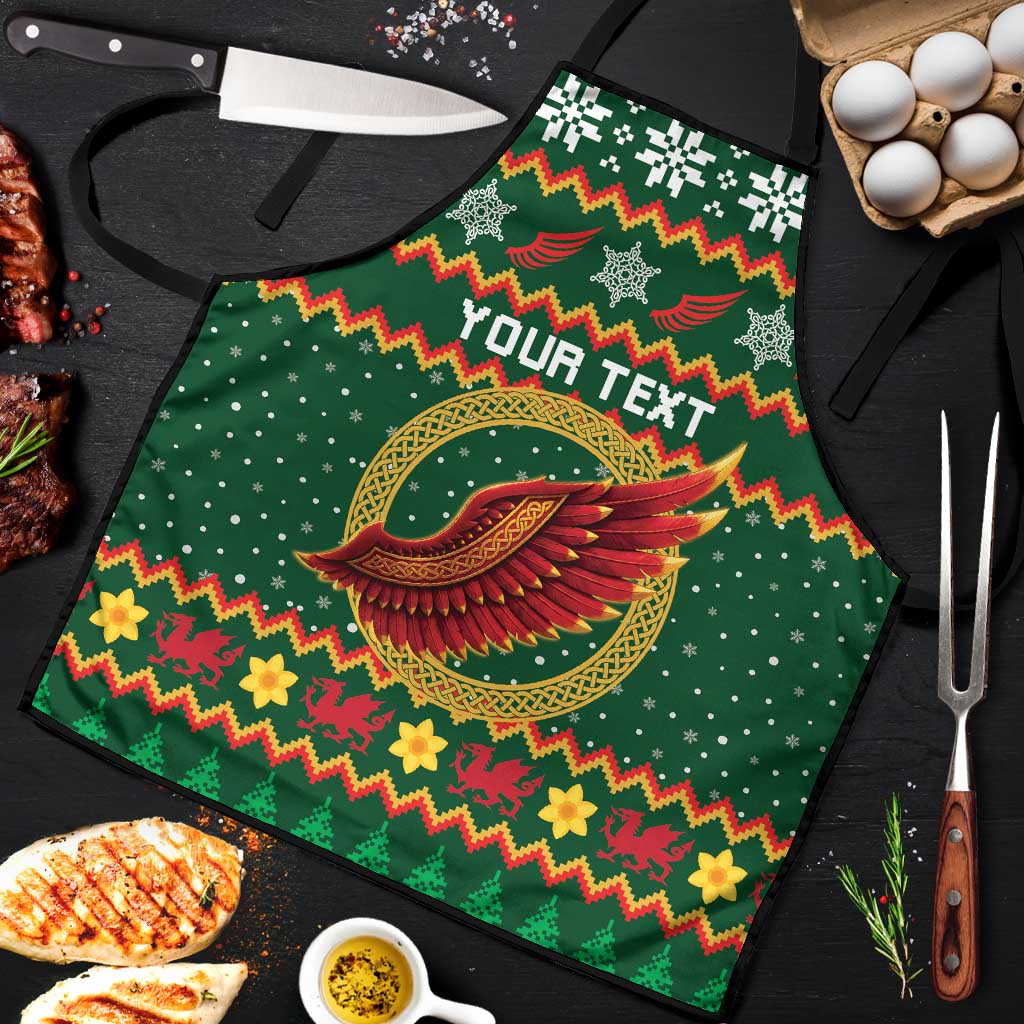Personalized Montgomeryshire Wales Christmas Apron Celtic Red Wing Cymru Heritage - Wonder Print Shop