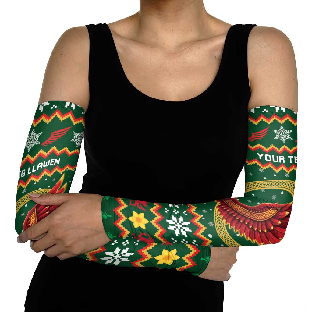 Personalized Montgomeryshire Wales Christmas Arm Sleeves Celtic Red Wing Cymru Heritage - Wonder Print Shop