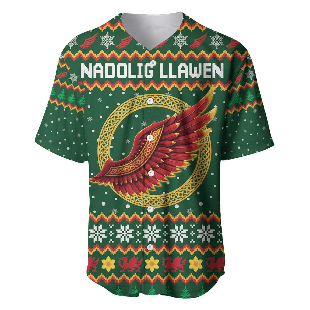 Personalized Montgomeryshire Wales Christmas Baseball Jersey Celtic Red Wing Cymru Heritage - Wonder Print Shop