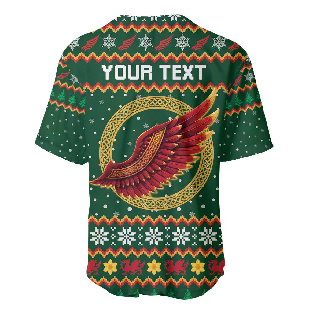 Personalized Montgomeryshire Wales Christmas Baseball Jersey Celtic Red Wing Cymru Heritage - Wonder Print Shop