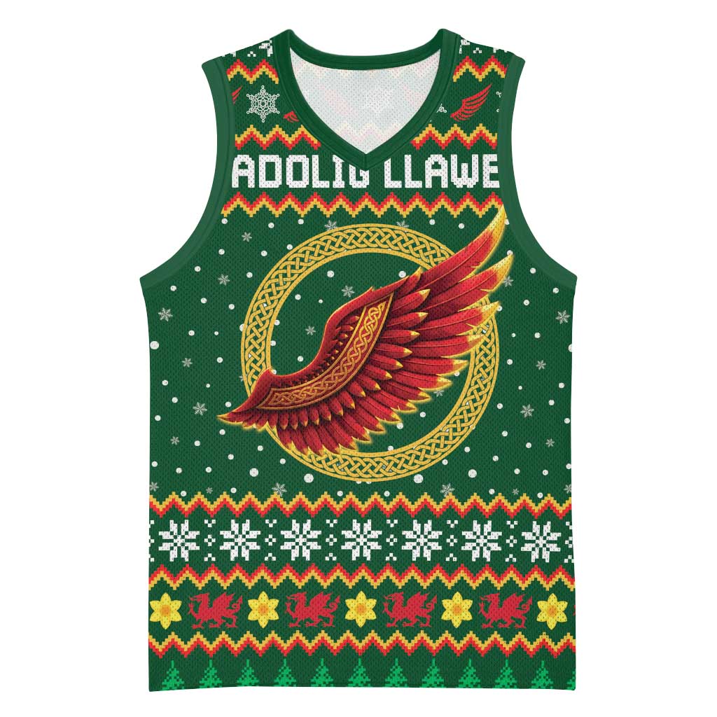 Personalized Montgomeryshire Wales Christmas Basketball Jersey Celtic Red Wing Cymru Heritage - Wonder Print Shop