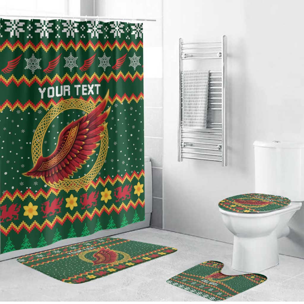Personalized Montgomeryshire Wales Christmas Bathroom Set Celtic Red Wing Cymru Heritage - Wonder Print Shop