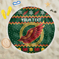 Personalized Montgomeryshire Wales Christmas Beach Blanket Celtic Red Wing Cymru Heritage - Wonder Print Shop