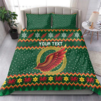 Personalized Montgomeryshire Wales Christmas Bedding Set Celtic Red Wing Cymru Heritage - Wonder Print Shop
