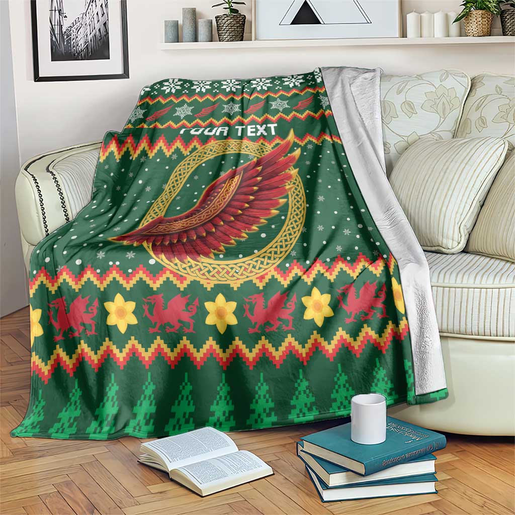 Personalized Montgomeryshire Wales Christmas Blanket Celtic Red Wing Cymru Heritage - Wonder Print Shop