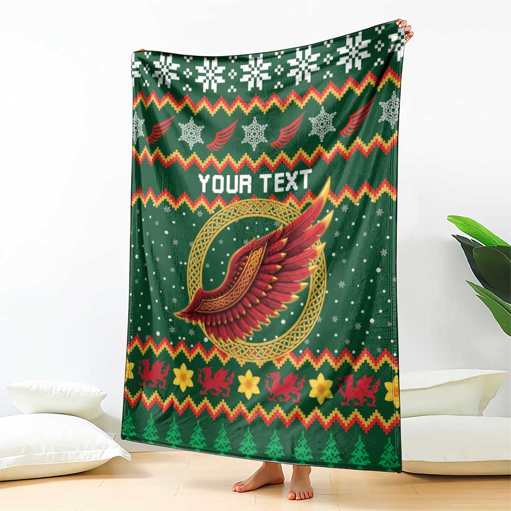 Personalized Montgomeryshire Wales Christmas Blanket Celtic Red Wing Cymru Heritage - Wonder Print Shop