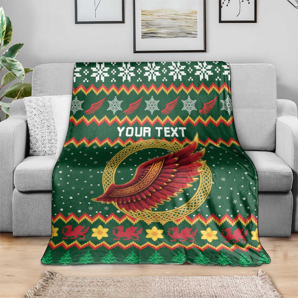 Personalized Montgomeryshire Wales Christmas Blanket Celtic Red Wing Cymru Heritage - Wonder Print Shop