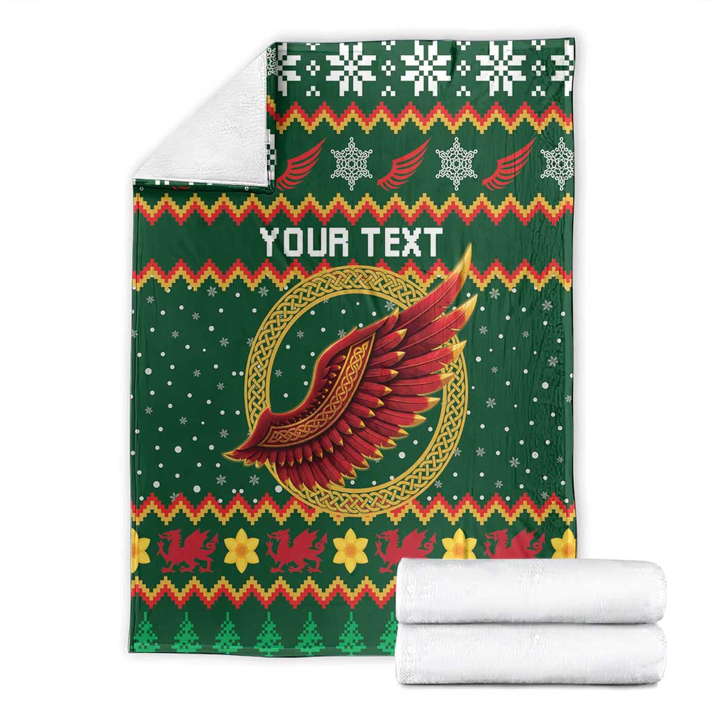 Personalized Montgomeryshire Wales Christmas Blanket Celtic Red Wing Cymru Heritage - Wonder Print Shop