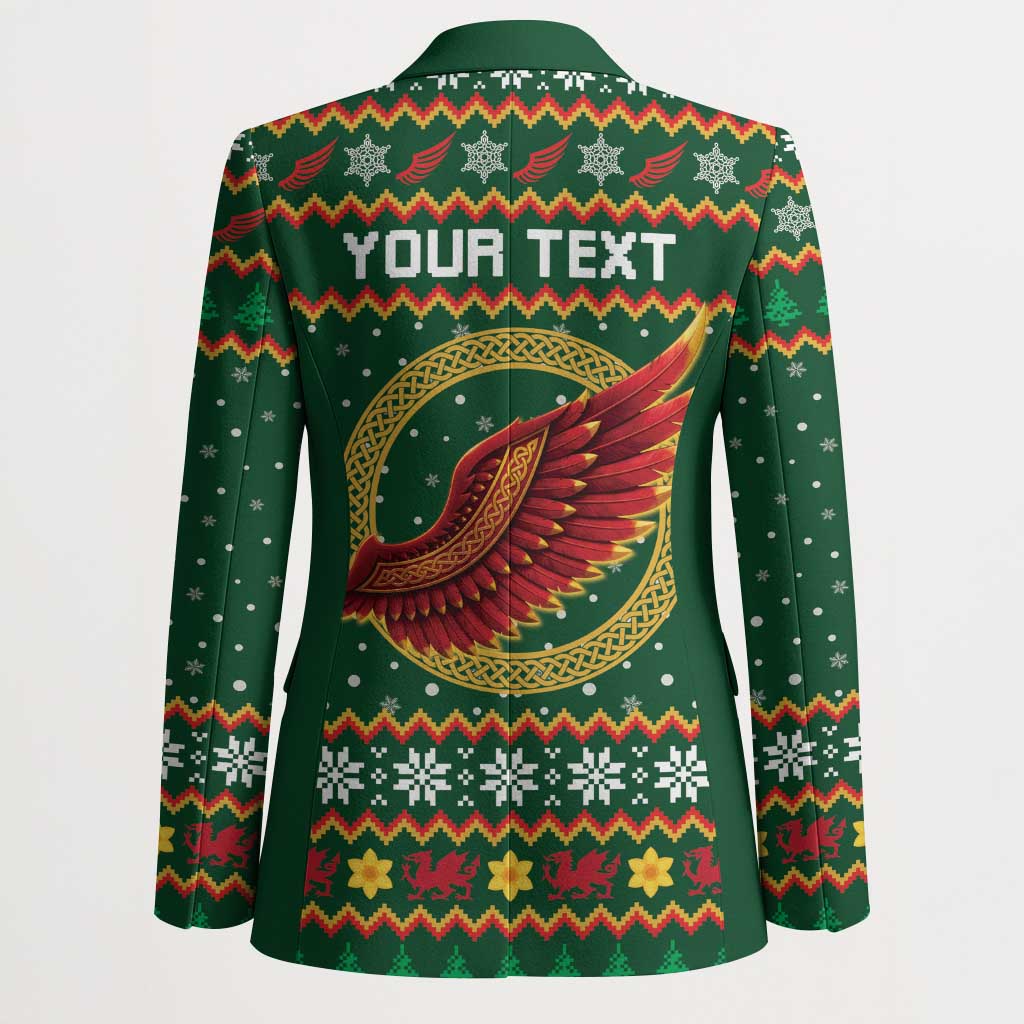 Personalized Montgomeryshire Wales Christmas Blazer Celtic Red Wing Cymru Heritage - Wonder Print Shop