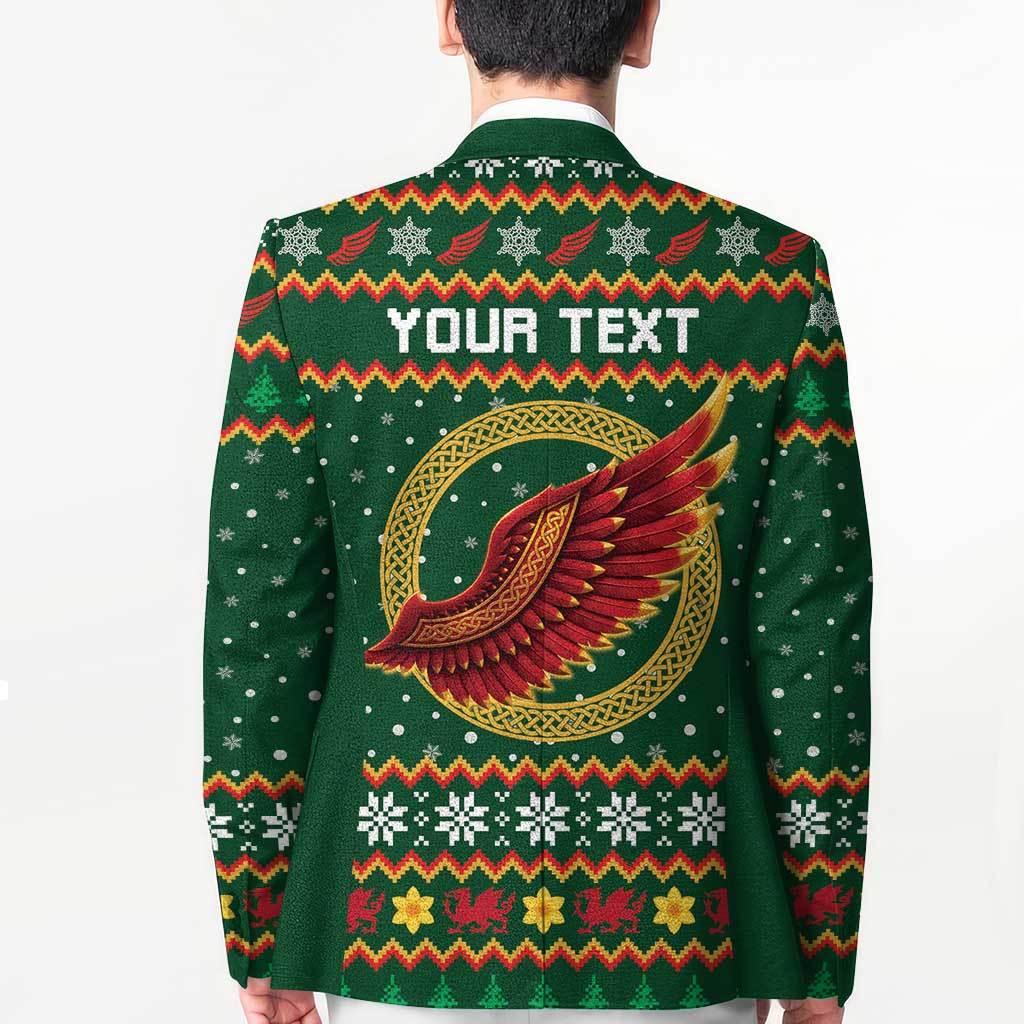 Personalized Montgomeryshire Wales Christmas Blazer Celtic Red Wing Cymru Heritage - Wonder Print Shop