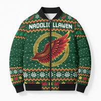 Personalized Montgomeryshire Wales Christmas Bomber Puffer Jacket Celtic Red Wing Cymru Heritage - Wonder Print Shop