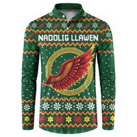 Personalized Montgomeryshire Wales Christmas Button Sweatshirt Celtic Red Wing Cymru Heritage - Wonder Print Shop