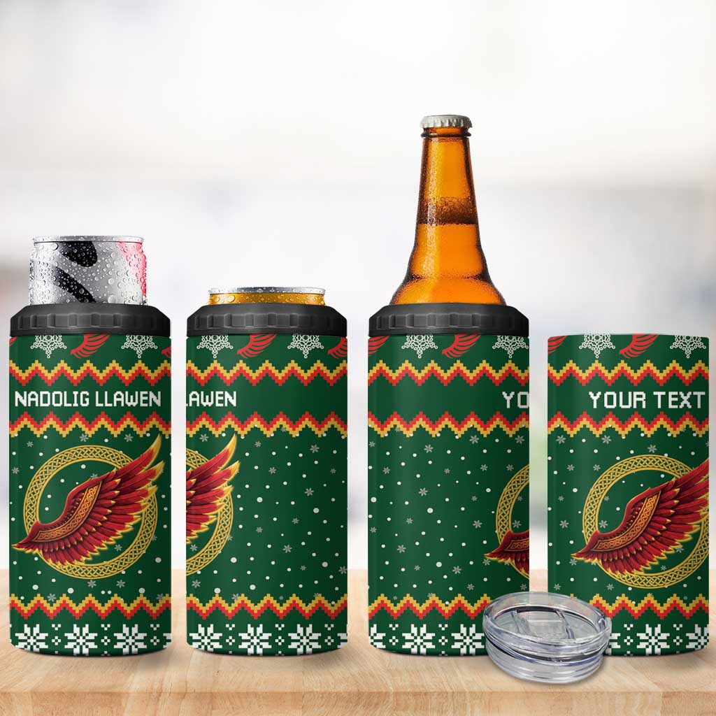 Personalized Montgomeryshire Wales Christmas 4 in 1 Can Cooler Tumbler Celtic Red Wing Cymru Heritage - Wonder Print Shop