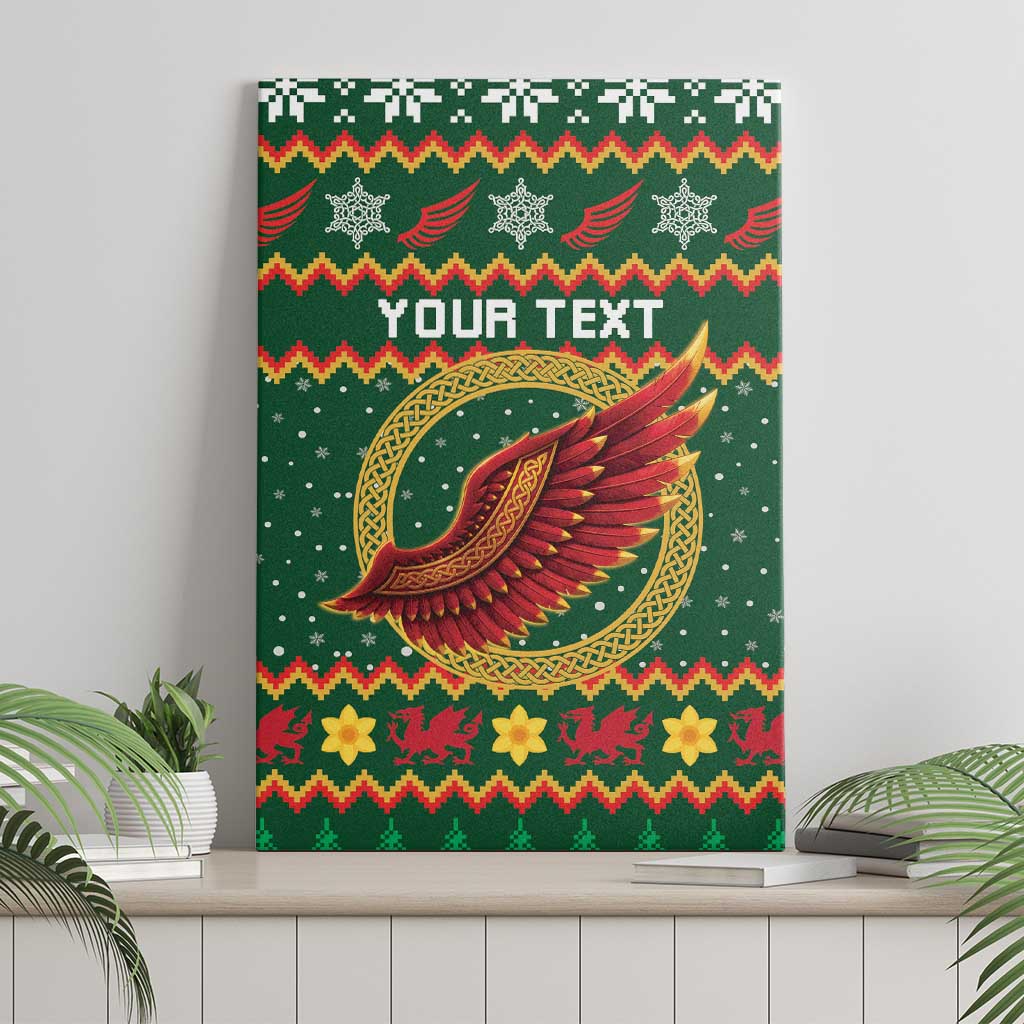 Personalized Montgomeryshire Wales Christmas Canvas Wall Art Celtic Red Wing Cymru Heritage - Wonder Print Shop