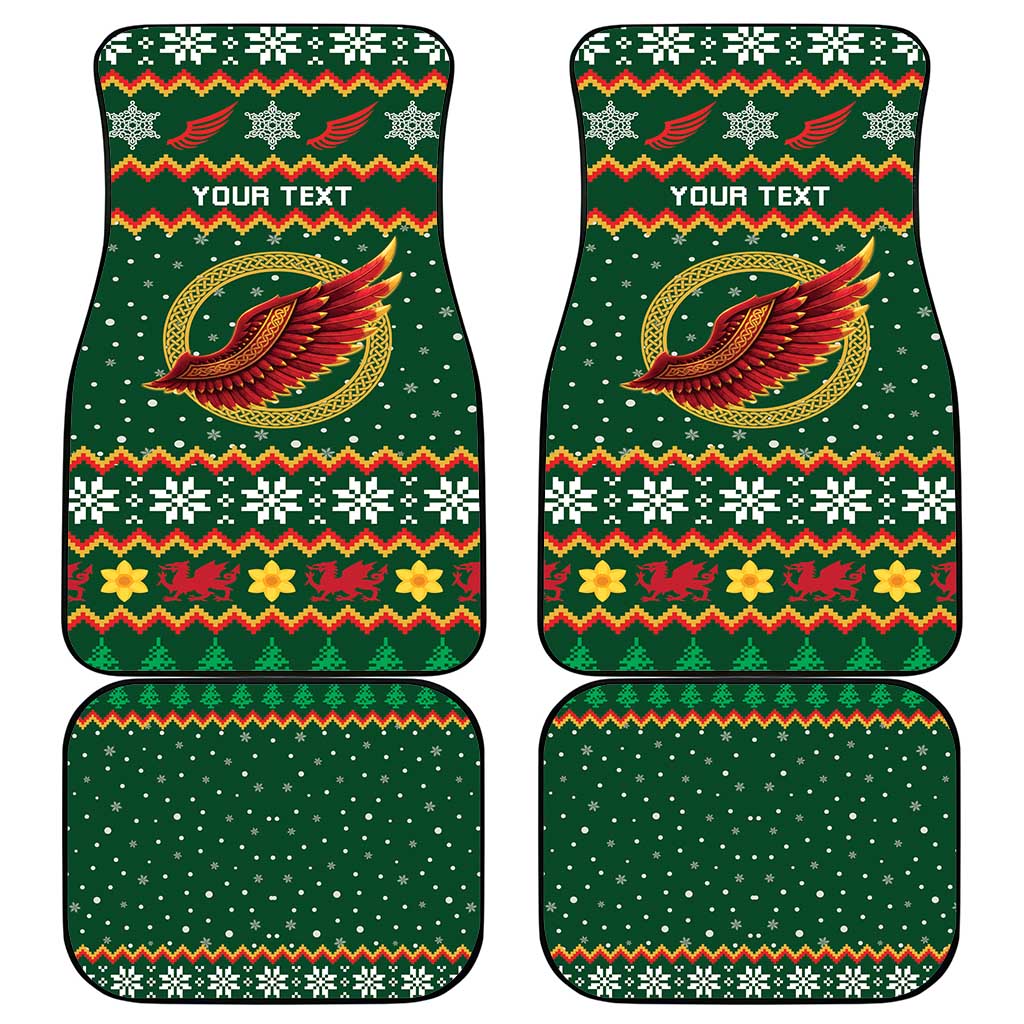 Personalized Montgomeryshire Wales Christmas Car Mats Celtic Red Wing Cymru Heritage - Wonder Print Shop