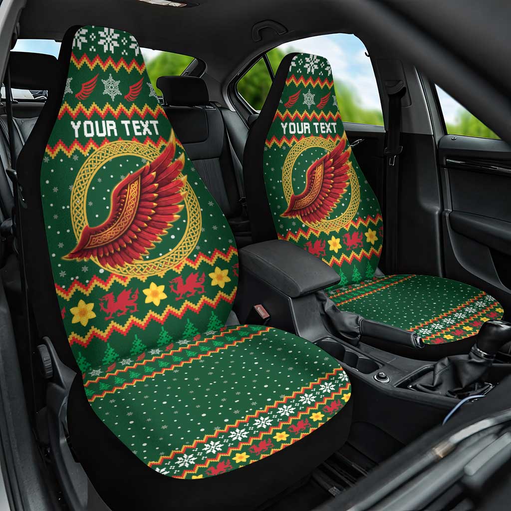 Personalized Montgomeryshire Wales Christmas Car Seat Cover Celtic Red Wing Cymru Heritage - Wonder Print Shop