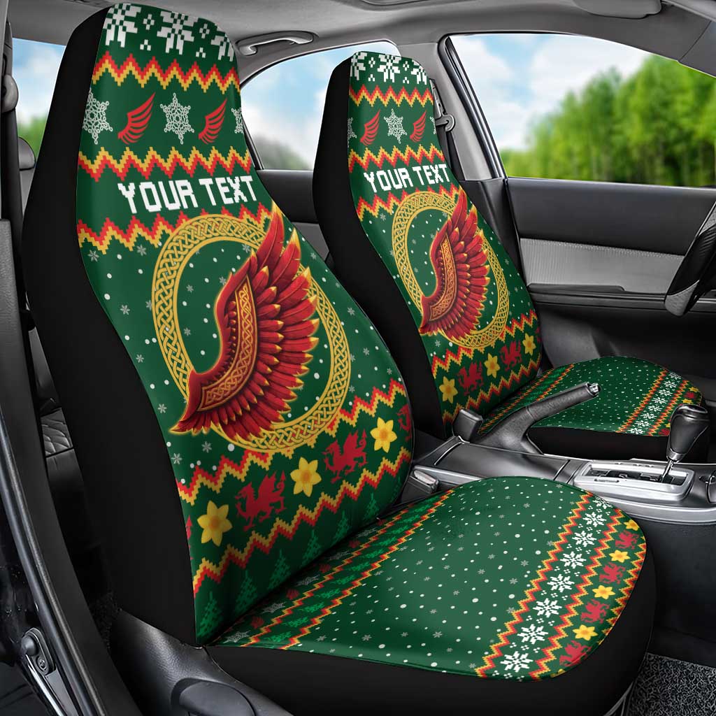 Personalized Montgomeryshire Wales Christmas Car Seat Cover Celtic Red Wing Cymru Heritage - Wonder Print Shop
