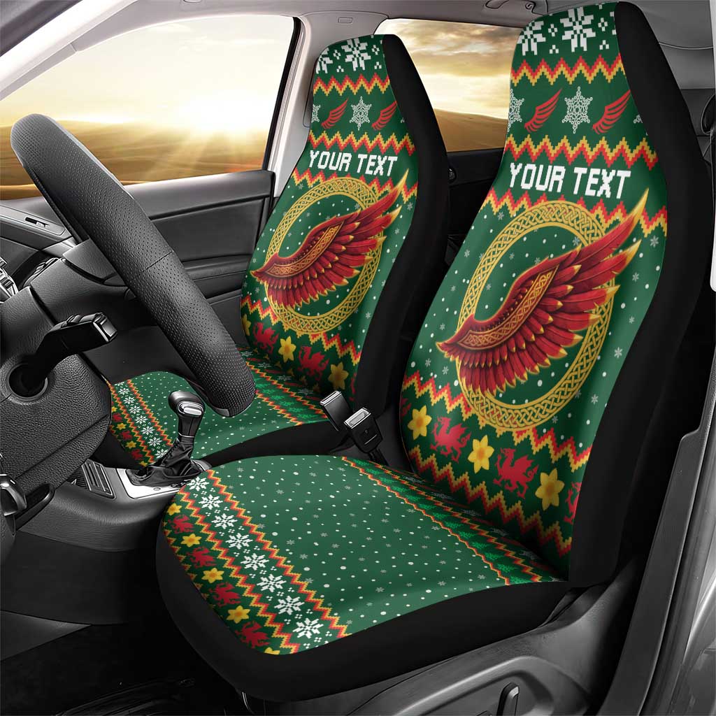 Personalized Montgomeryshire Wales Christmas Car Seat Cover Celtic Red Wing Cymru Heritage - Wonder Print Shop