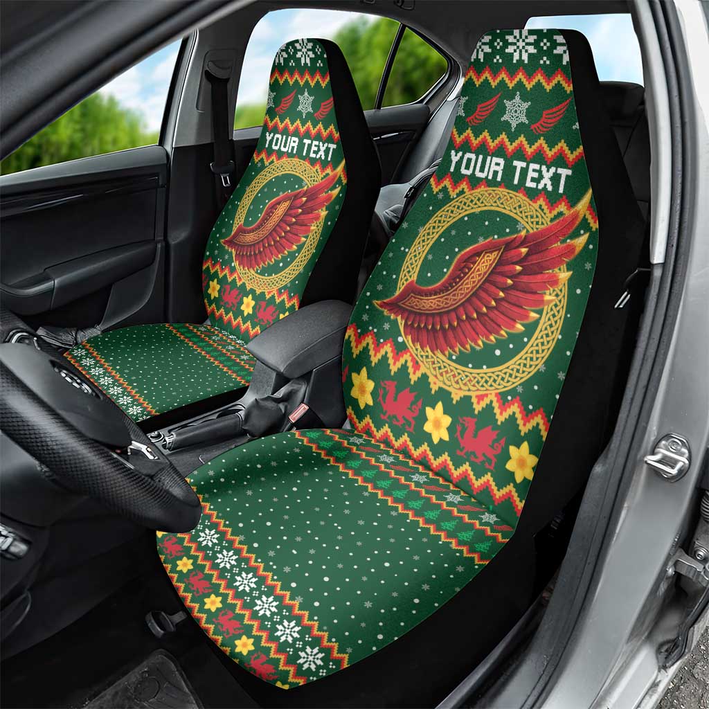 Personalized Montgomeryshire Wales Christmas Car Seat Cover Celtic Red Wing Cymru Heritage - Wonder Print Shop