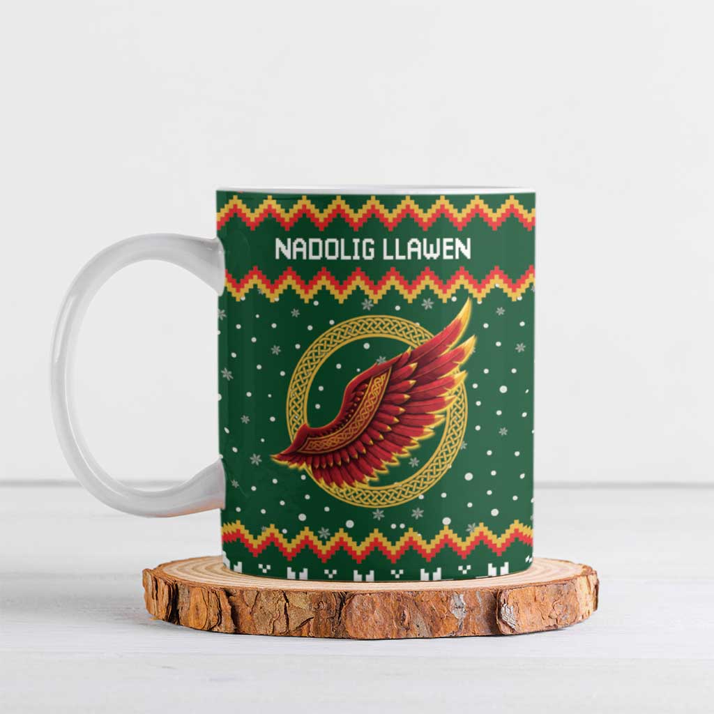 Personalized Montgomeryshire Wales Christmas Ceramic Mug Celtic Red Wing Cymru Heritage - Wonder Print Shop