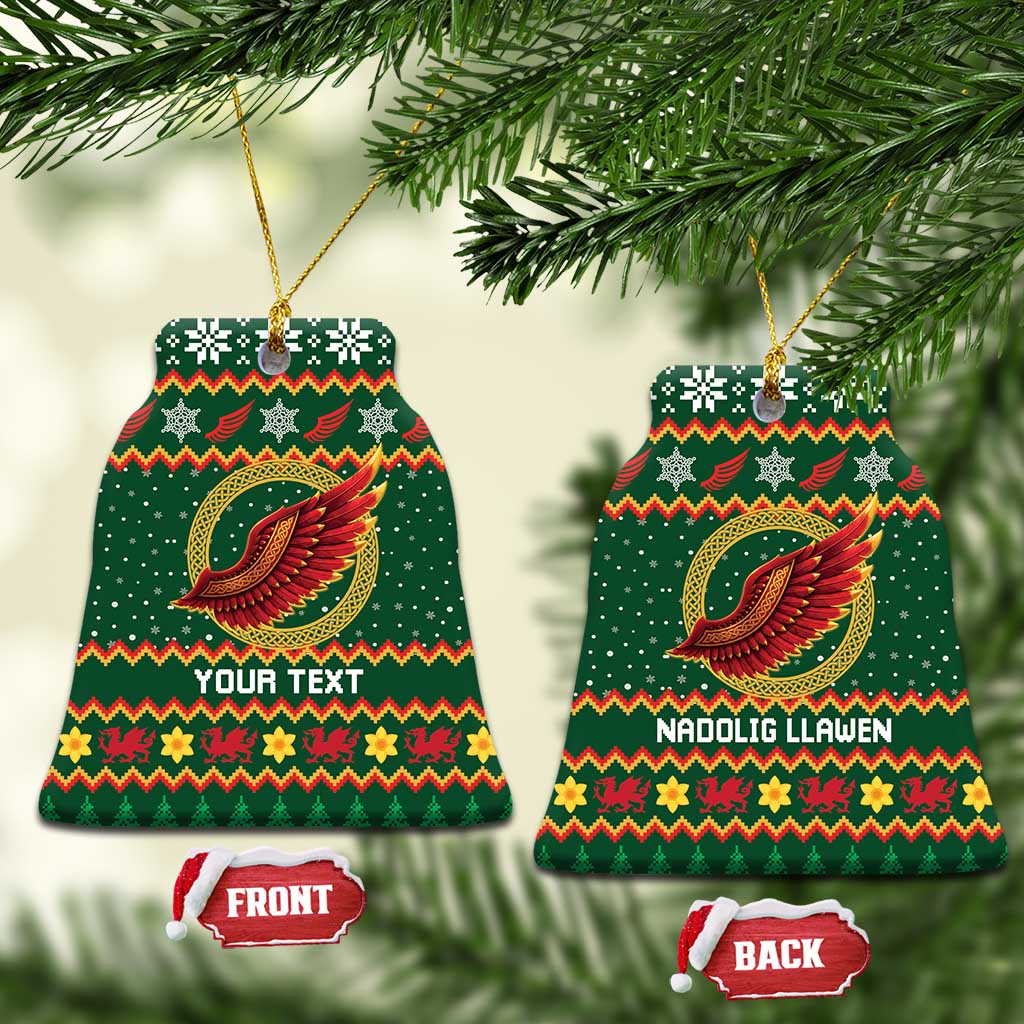 Personalized Montgomeryshire Wales Christmas Ceramic Ornament Celtic Red Wing Cymru Heritage - Wonder Print Shop