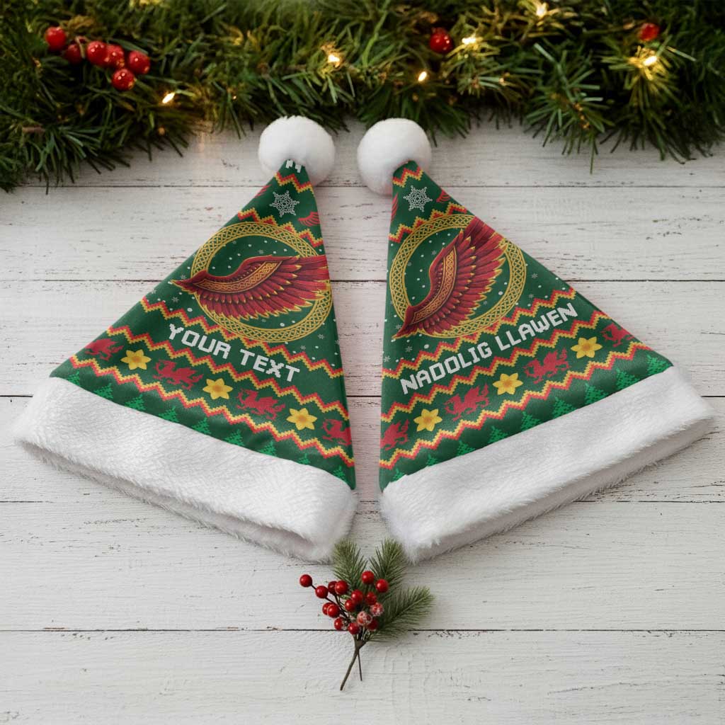Personalized Montgomeryshire Wales Christmas Santa Hat Celtic Red Wing Cymru Heritage - Wonder Print Shop