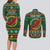 Personalized Montgomeryshire Wales Christmas Couples Matching Long Sleeve Bodycon Dress and Long Sleeve Button Shirt Celtic Red Wing Cymru Heritage - Wonder Print Shop