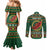 Personalized Montgomeryshire Wales Christmas Couples Matching Mermaid Dress and Long Sleeve Button Shirt Celtic Red Wing Cymru Heritage - Wonder Print Shop