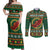 Personalized Montgomeryshire Wales Christmas Couples Matching Off Shoulder Maxi Dress and Long Sleeve Button Shirt Celtic Red Wing Cymru Heritage - Wonder Print Shop