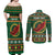 Personalized Montgomeryshire Wales Christmas Couples Matching Off Shoulder Maxi Dress and Long Sleeve Button Shirt Celtic Red Wing Cymru Heritage - Wonder Print Shop