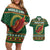 Personalized Montgomeryshire Wales Christmas Couples Matching Off Shoulder Short Dress and Hawaiian Shirt Celtic Red Wing Cymru Heritage - Wonder Print Shop