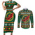 Personalized Montgomeryshire Wales Christmas Couples Matching Short Sleeve Bodycon Dress and Long Sleeve Button Shirt Celtic Red Wing Cymru Heritage - Wonder Print Shop