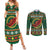 Personalized Montgomeryshire Wales Christmas Couples Matching Summer Maxi Dress and Long Sleeve Button Shirt Celtic Red Wing Cymru Heritage - Wonder Print Shop