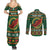 Personalized Montgomeryshire Wales Christmas Couples Matching Summer Maxi Dress and Long Sleeve Button Shirt Celtic Red Wing Cymru Heritage - Wonder Print Shop