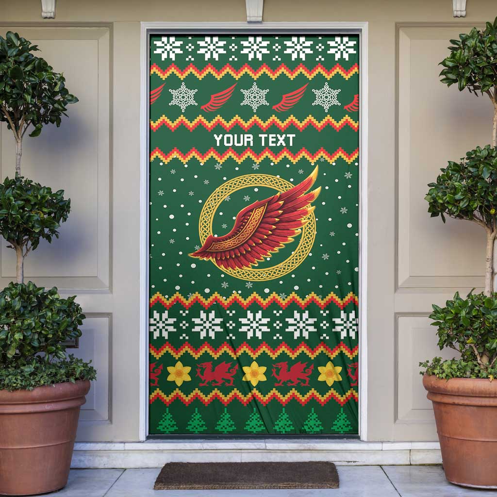 Personalized Montgomeryshire Wales Christmas Door Cover Celtic Red Wing Cymru Heritage - Wonder Print Shop