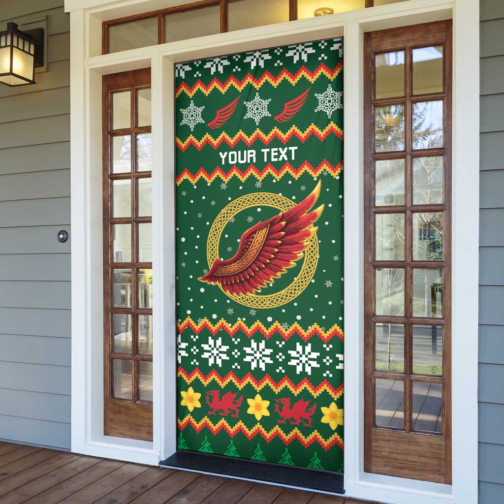 Personalized Montgomeryshire Wales Christmas Door Cover Celtic Red Wing Cymru Heritage - Wonder Print Shop