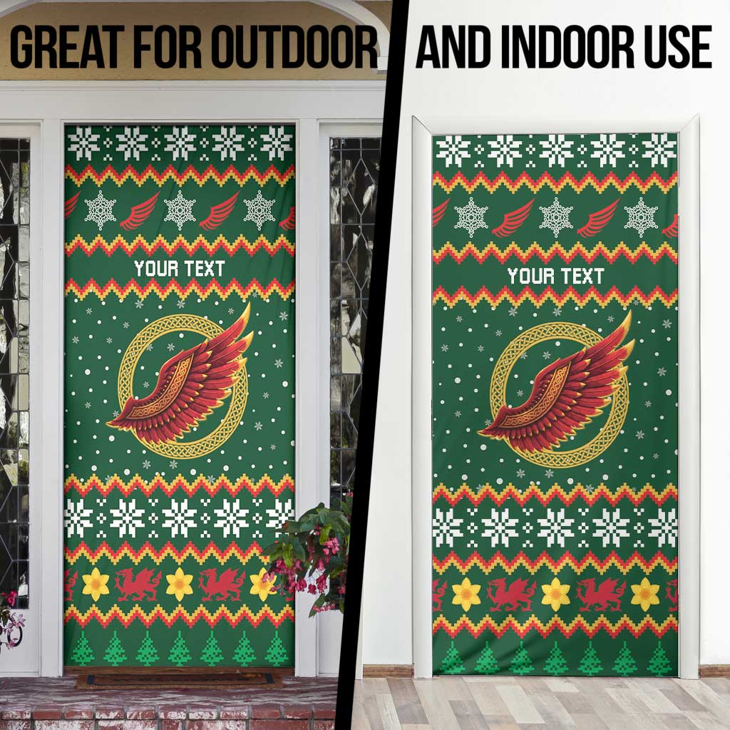 Personalized Montgomeryshire Wales Christmas Door Cover Celtic Red Wing Cymru Heritage - Wonder Print Shop