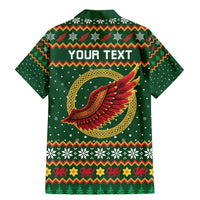 Personalized Montgomeryshire Wales Christmas Family Matching Mermaid Dress and Hawaiian Shirt Celtic Red Wing Cymru Heritage - Wonder Print Shop