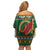 Personalized Montgomeryshire Wales Christmas Family Matching Off Shoulder Short Dress and Hawaiian Shirt Celtic Red Wing Cymru Heritage - Wonder Print Shop