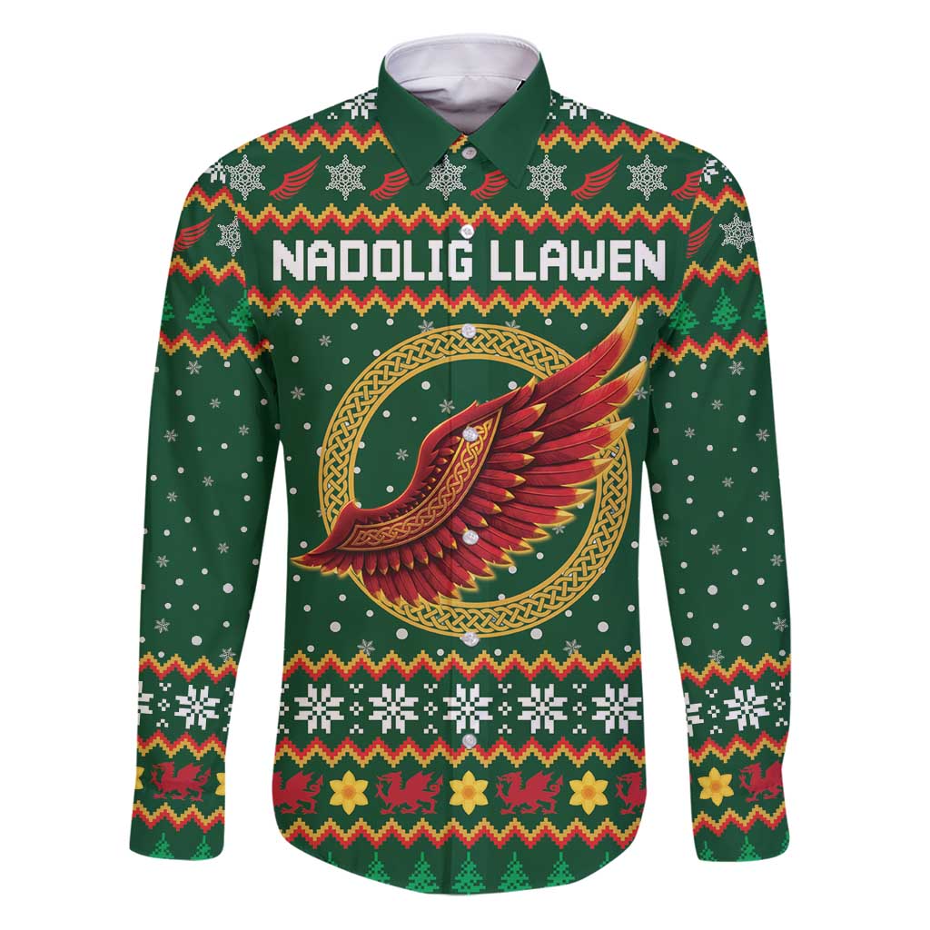 Personalized Montgomeryshire Wales Christmas Family Matching Puletasi and Hawaiian Shirt Celtic Red Wing Cymru Heritage - Wonder Print Shop