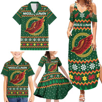Personalized Montgomeryshire Wales Christmas Family Matching Summer Maxi Dress and Hawaiian Shirt Celtic Red Wing Cymru Heritage - Wonder Print Shop
