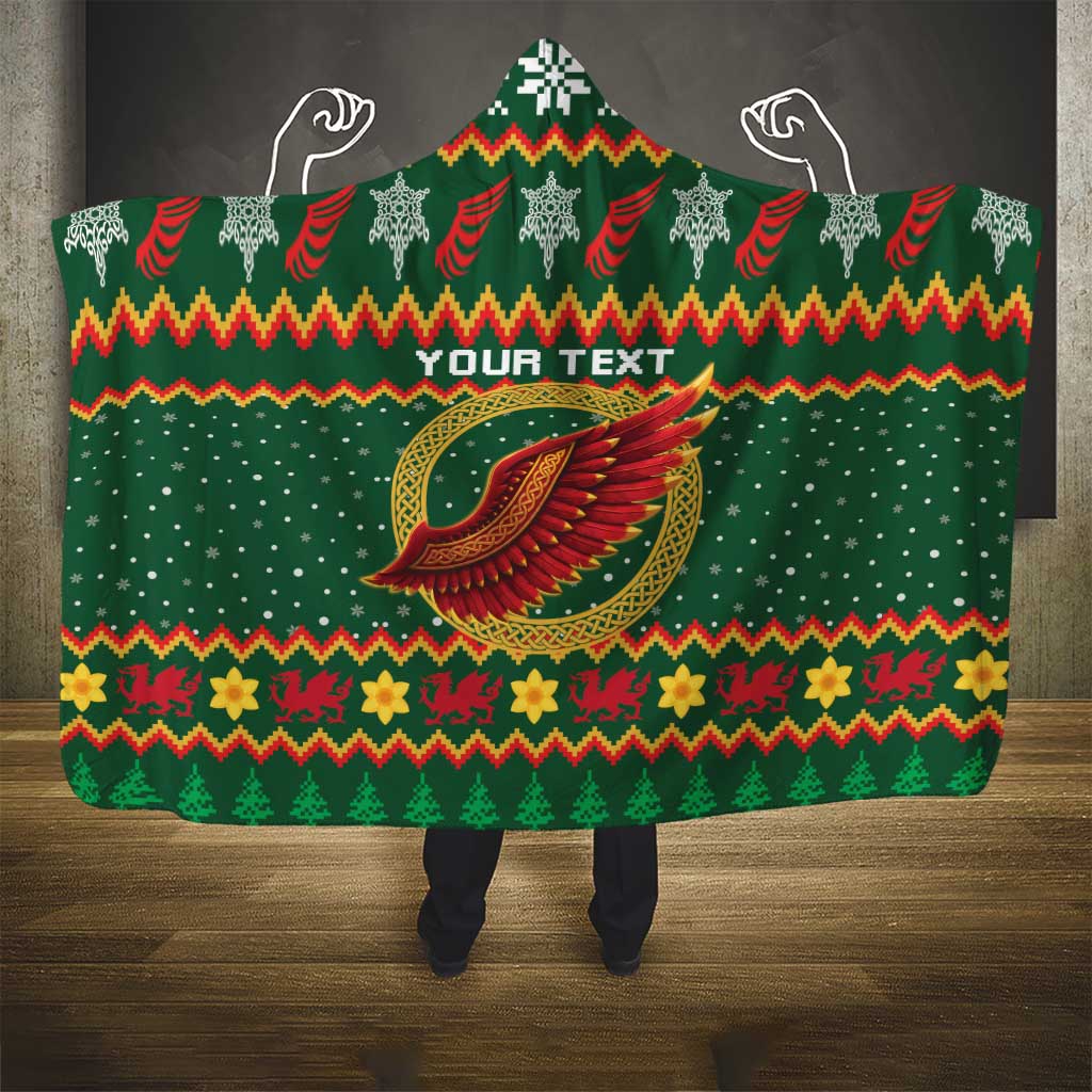 Personalized Montgomeryshire Wales Christmas Hooded Blanket Celtic Red Wing Cymru Heritage - Wonder Print Shop